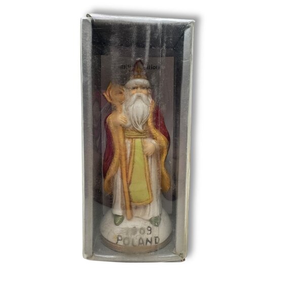 1990s Caldor Stores 1909 Poland Santa Porcelain Figurine with Box 5" - Picture 1 of 5